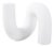 White Abstract Curved Tube Vase Short For Sale