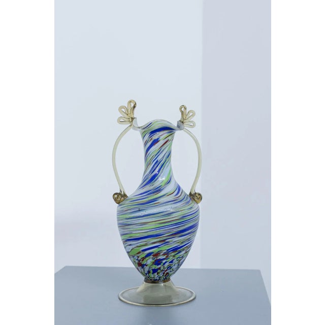 Vintage Colored Murano Glass Vase by Fratelli Toso, 1920s For Sale - Image 9 of 9