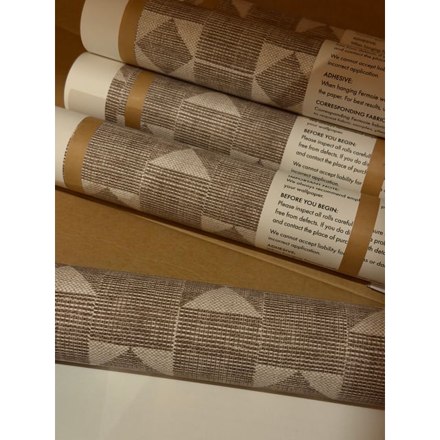 11 Rolls of Fermoie Flag Wallpaper Chocolate Brown For Sale In New York - Image 6 of 6