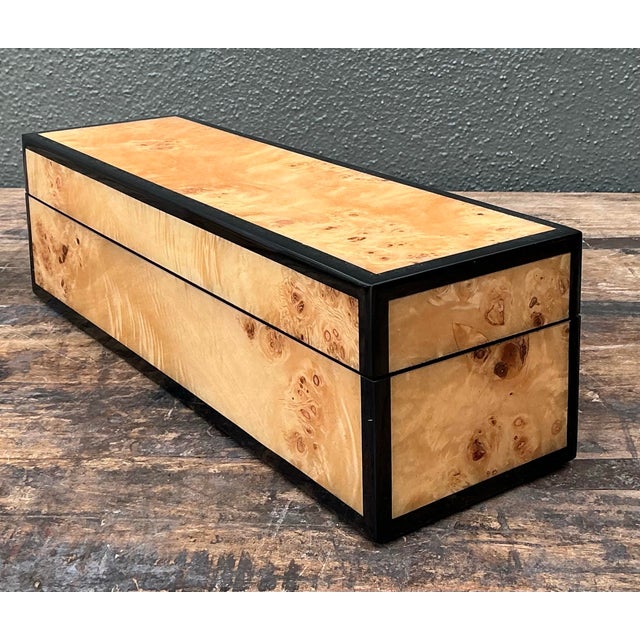Vintage Lacquered Burl Wood Box For Sale - Image 9 of 12