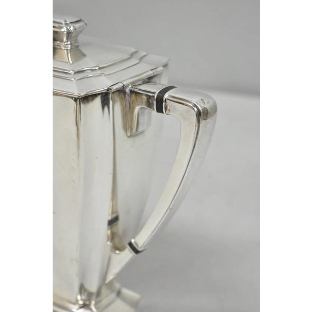 Antique 1847 Rogers Bros "Legacy" Art Deco Silver Plated Tea Set - 3 Pc Set For Sale - Image 11 of 18