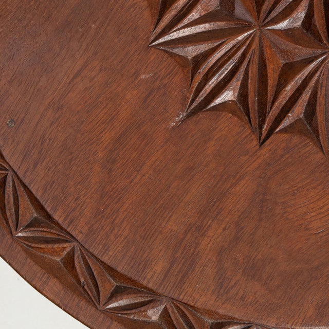 Mid 20th Century 20th Century African Carved Wood Coffee Table with Base For Sale - Image 5 of 13