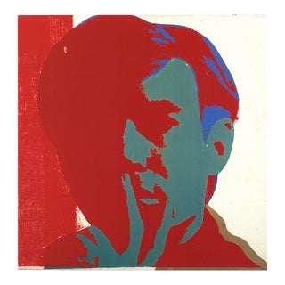 1991 Andy Warhol 'Self-Portrait' Pop Art Red,Blue Offset Lithograph For Sale