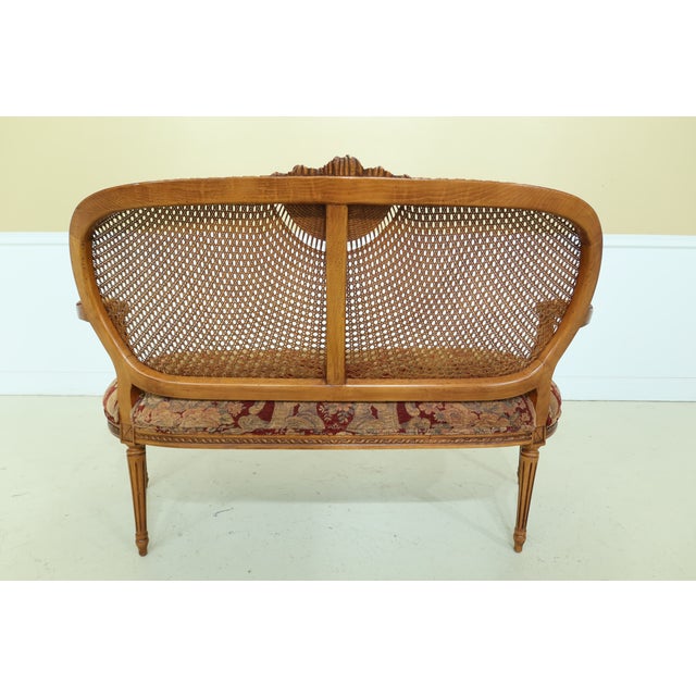 Fairfield Cane Back Upholstered Seat French Settee Chairish