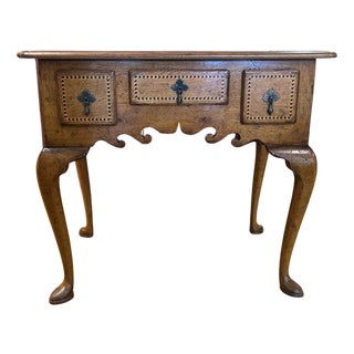 Mid 20th C Made English Queen Anne Lowboy Made From 15th C Cathedral Roof Timbers For Sale
