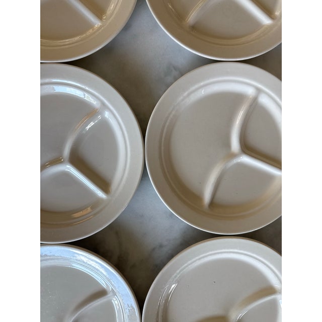 Set of 6 Heavy Stoneware Divided Plates For Sale In Austin - Image 6 of 9