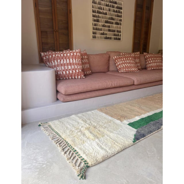 Color Block Berber Wool Runner Rug - 14.8 X 4 Ft For Sale - Image 4 of 6