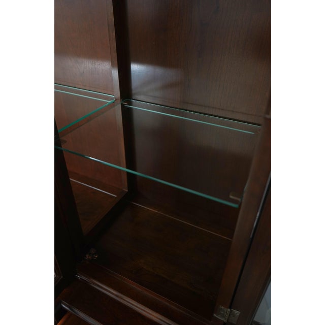 Wood Stickley Beveled Glass Cherry Breakfront China Cabinet For Sale - Image 7 of 18
