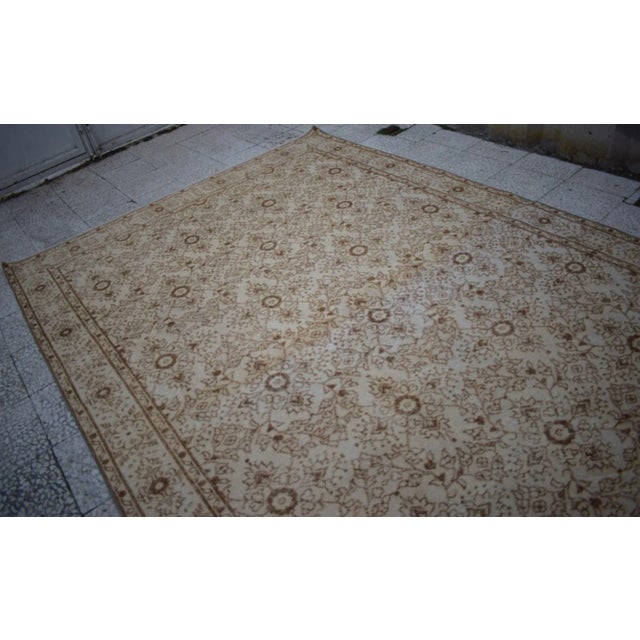 1960s Vintage Distressed Oushak - 6'8" X 10'5'' For Sale - Image 5 of 9