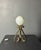 Mid-Century Brutalist Wrought Iron and Opaline Table Lamp, Spain, 1950s For Sale - Image 6 of 13