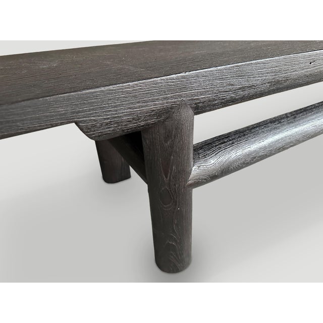 Andrianna Shamaris Monumental Teak Wood Bench For Sale - Image 9 of 18