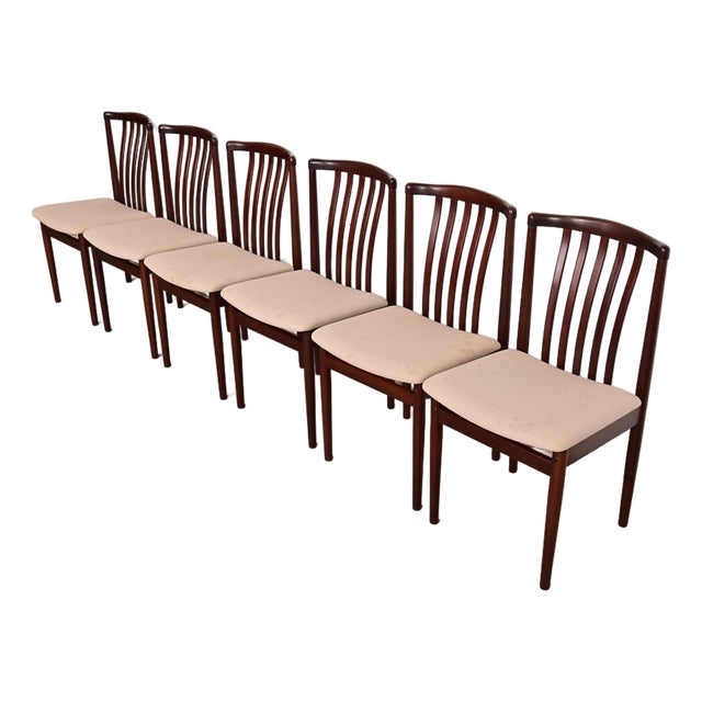 Danish Modern Sculpted Solid Rosewood Dining Chairs by Vamdrup Stolefabrik, Set of Six For Sale