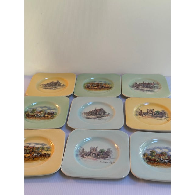 Vintage 1950s "Empire Shelton Ivory Plate"Manufacturer in England Set of Nine(9) Square 5.5" Plates For Sale In New York - Image 6 of 9