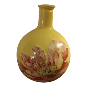 1980s April Cornell for Silvestri Yellow Vase
