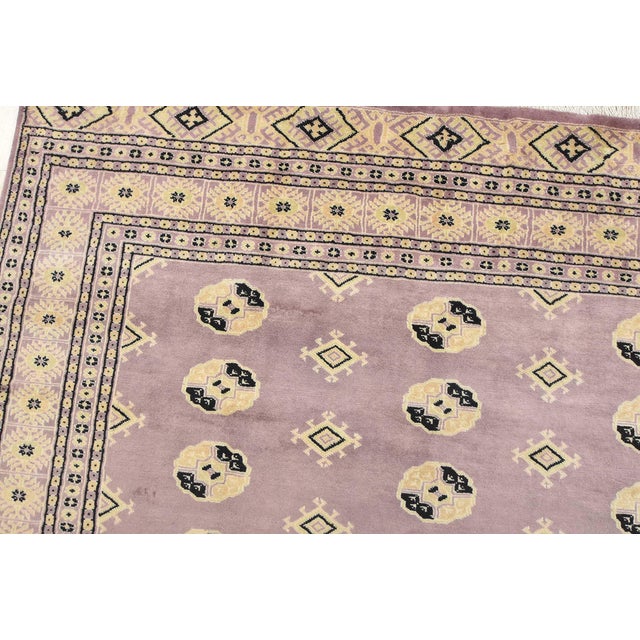 Textile Bokhara Rug 6'2'' X 9'7'' Purple Wool Tribal Hand-Knotted Oriental Carpet For Sale - Image 7 of 14