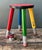 Wood Vintage Multicolor Pencil Stool For Sale - Image 7 of 11