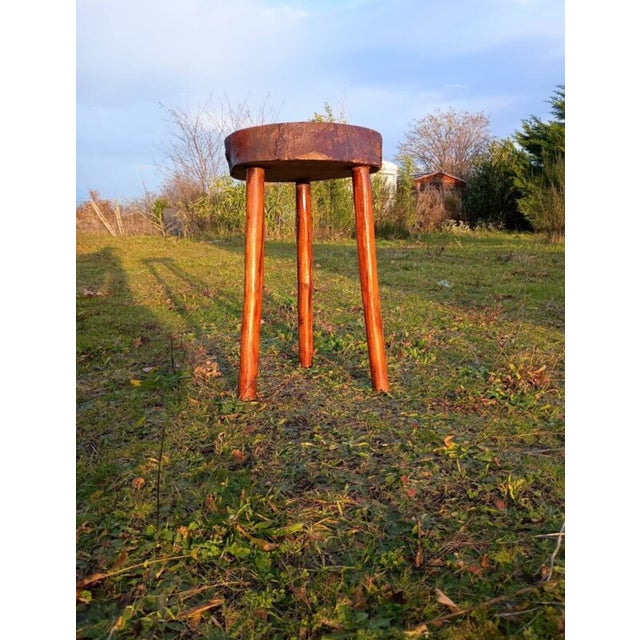 Brutalist Tripod Stool, 1950s For Sale - Image 4 of 8