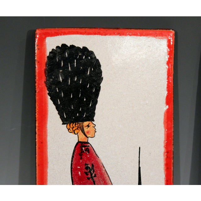 1960s 1960s Pottery Italian Petucco Tiles Beefeater Raymor Hanging Plaques Ceramic - a Pair For Sale - Image 5 of 11