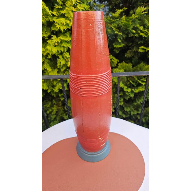 Painted wooden pitcher/umbrella stand, 1950s–60s, dimensions: height 52.5 cm; bottom diameter 15.5 cm; top diameter 8 cm;...