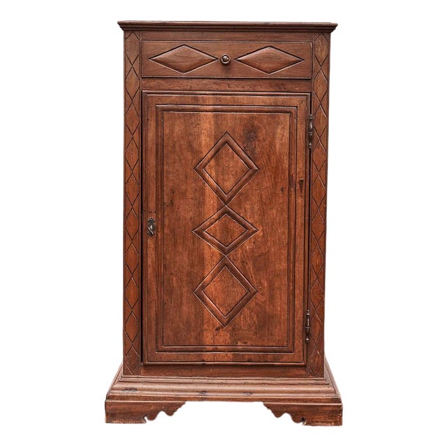 Solid Wood Cabinet with One Drawer and Two Storage Compartments For Sale