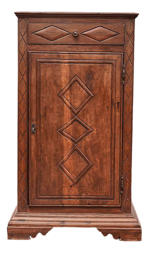 Solid Wood Cabinet with One Drawer and Two Storage Compartments