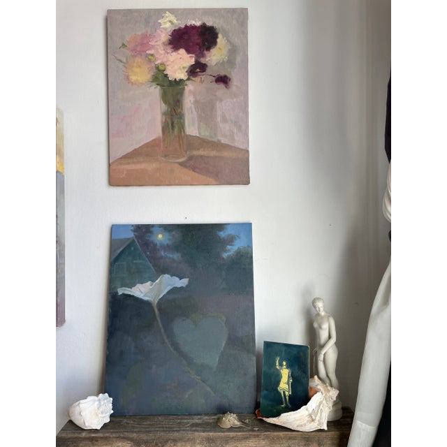 Textile Floral Still Life Oil Painting by Michelle Farro For Sale - Image 7 of 9