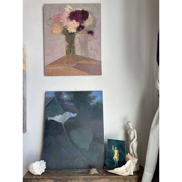 Textile Original Floral Still Life Painting on Canvas by Michelle Farro For Sale - Image 7 of 9