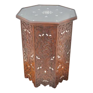 Vintage Moorish Mother-Of-Pearl Inlaid Octagonal Accent Table