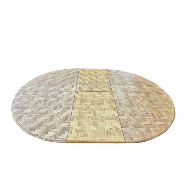 Vintage Italian Extendable Bamboo Dining Set, 1970s, Set of 5 For Sale - Image 13 of 17