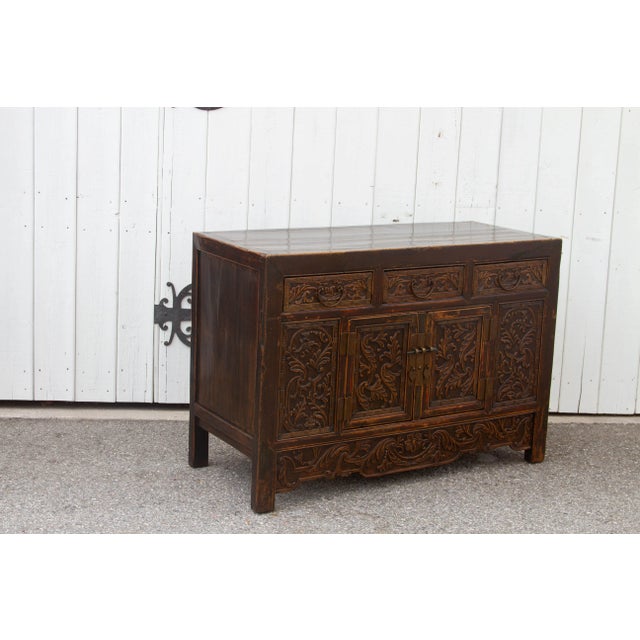 19th Century Carved Chinese Carved Buffet For Sale - Image 11 of 13