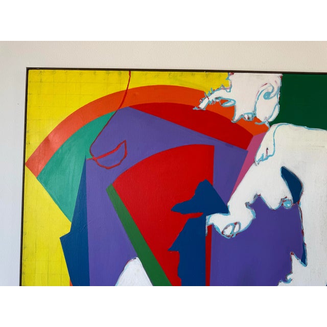 Large Vintage Helen Stein Colorful Expressionist Abstract Acrylic on Canvas Painting – Signed For Sale - Image 11 of 12