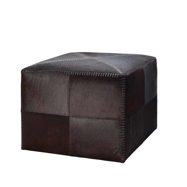 Jamie Young Ottoman in Brown Hide, Large For Sale In Los Angeles - Image 6 of 6