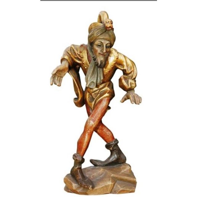A set of six 1970s Morisken dancer figures — the traditional Munich folk dancers — hand-carved wood, each signed and dated...