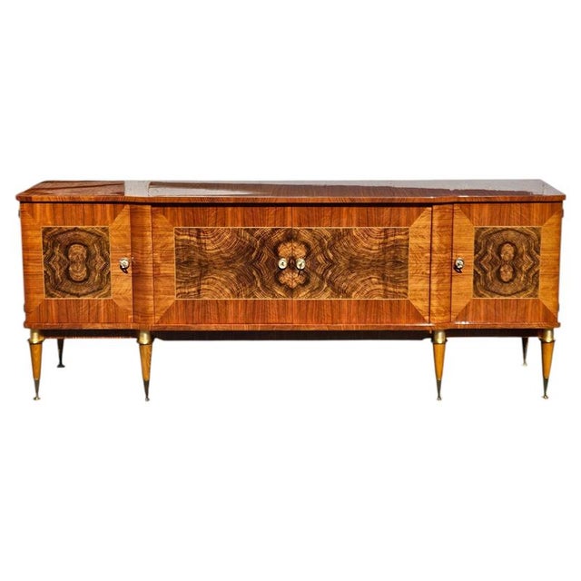 Metal Mid-Century Modern French Sideboard in Burlwood, 1960s For Sale - Image 7 of 18
