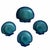 Rustic European Vintage Portuguese Majolica Olfaire Blue & Green Clamshell Serving Bowl & Dish Signed and Embossed Mold Number - Set of 4 For Sale - Image 3 of 10