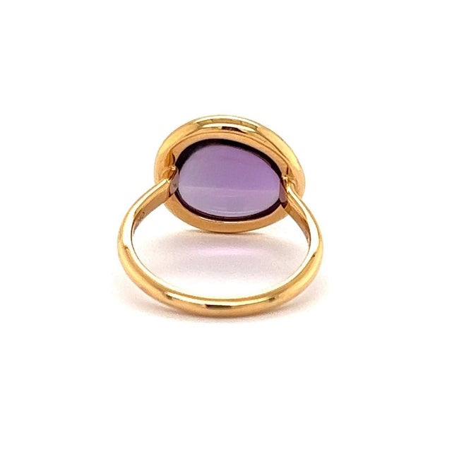Mid 20th Century Fred of Paris Belles Rives Amethyst 18k Rose Gold Ring - Size 5.5 For Sale - Image 4 of 7