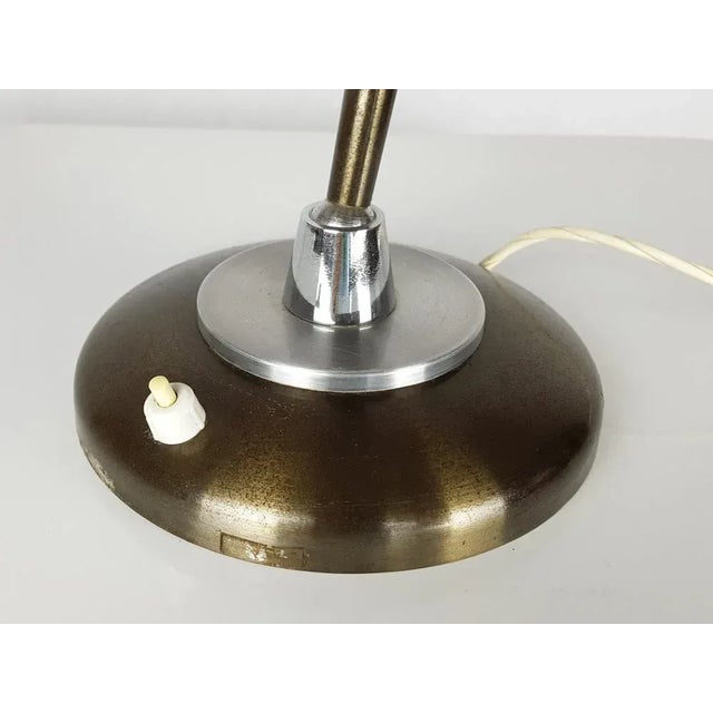 Gray Italian Silver & Brown Anodized Aluminum Table Lamp, 1960s For Sale - Image 8 of 10