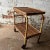 Italian Franco Albini 60s Bamboo and rattan table on wheels 2 shelves Wheels in working order