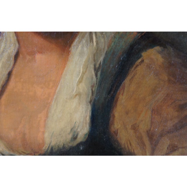Wood Antique Frans Hals the Girl La Bohémienne Oil Portrait Painting 18" For Sale - Image 7 of 10