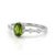 Contemporary Peridot Engagement Ring in 925 Sterling Silver, August Birthstone Green Gemstone Ring Us 7 For Sale - Image 3 of 3
