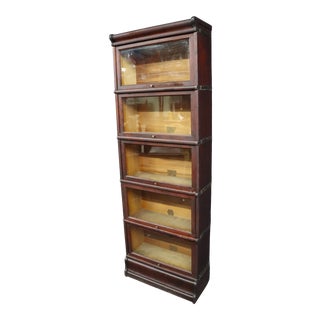 Globe Wernnicke Mahogany 3/4 Size Stacking Bookcase For Sale
