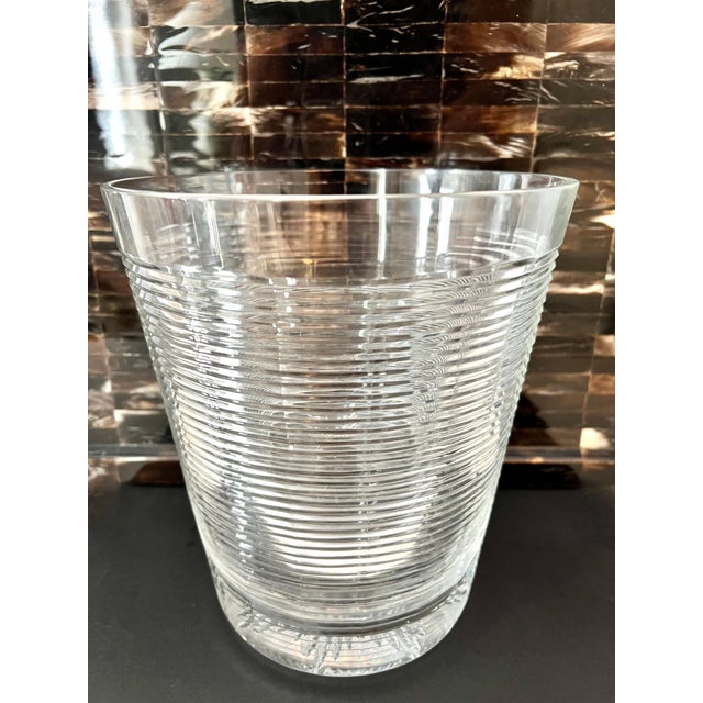 Mid 20th Century Ribbed Crystal Ice or Champagne Bucket For Sale - Image 5 of 11