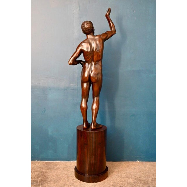 Italian Artist, Very Large Nude Sculpture of a Young Man, 1920s-1940s, Wood For Sale - Image 12 of 18