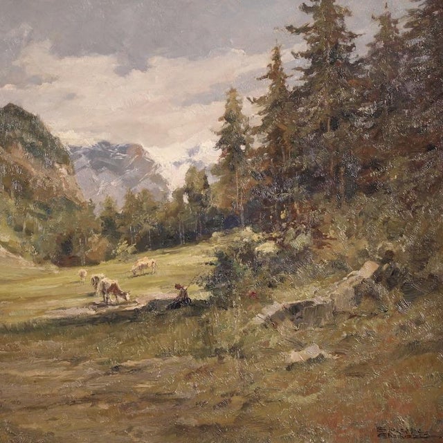 Giuseppe Gheduzzi, Landscape Composition, 1920s, Oil Painting on Board, Framed For Sale - Image 8 of 16
