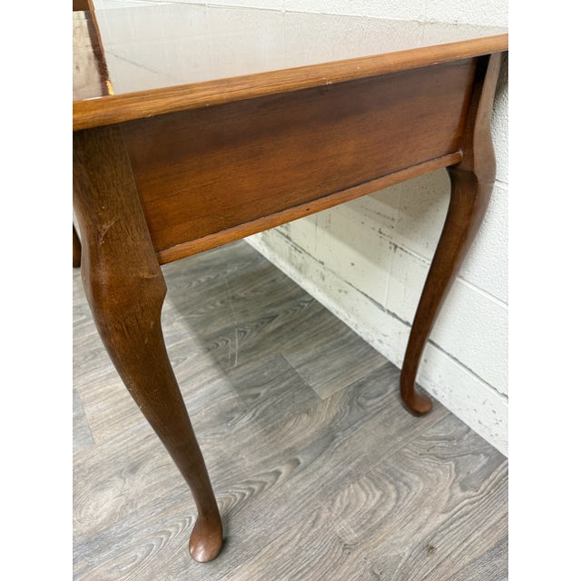 Vintage Queen Anne Style Writing Desk Entry Console Hallway Table Sofa Table For Sale In Kansas City - Image 6 of 13