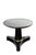 A 19th-century black lacquer pedestal table featuring a circular fossil-stone tabletop and gilt-bronze (ormolu) decorative...