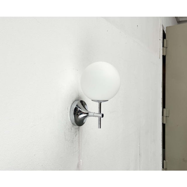 Silver Mid-Century Modern Swiss Space Age Type 1802 Chrome Sconce by E.R. Nele for Temde, 1960s For Sale - Image 8 of 16