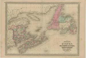 Antique Map of New Brunswick by Johnson, 1872