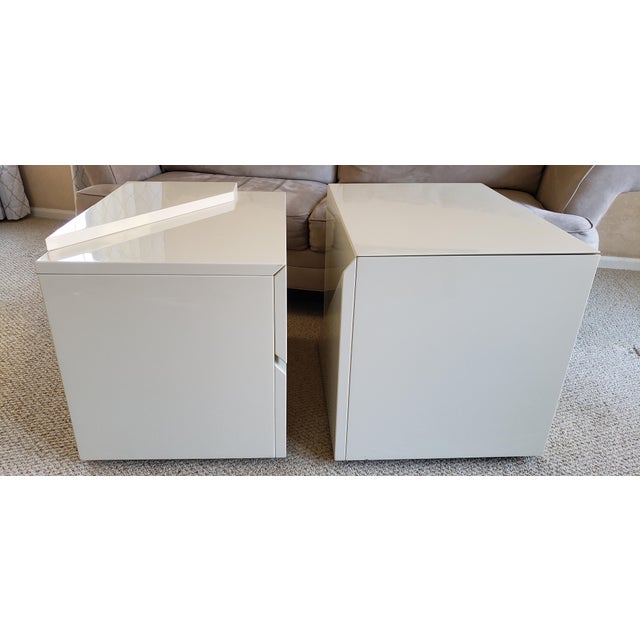 Post Modern Lacquered Night Stands Side End Tables by Roger Rougier Set of 2 For Sale - Image 9 of 11