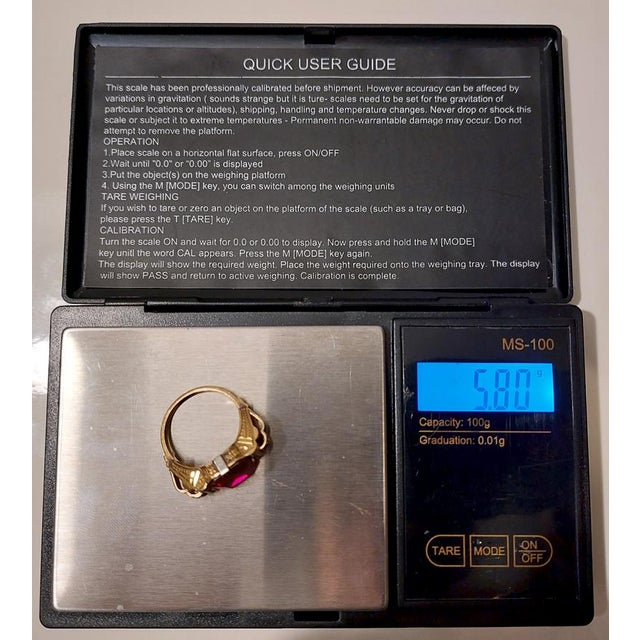 Amtique 18kt Gold Ring with Garnet and Precious Stones, 1890s For Sale - Image 16 of 18